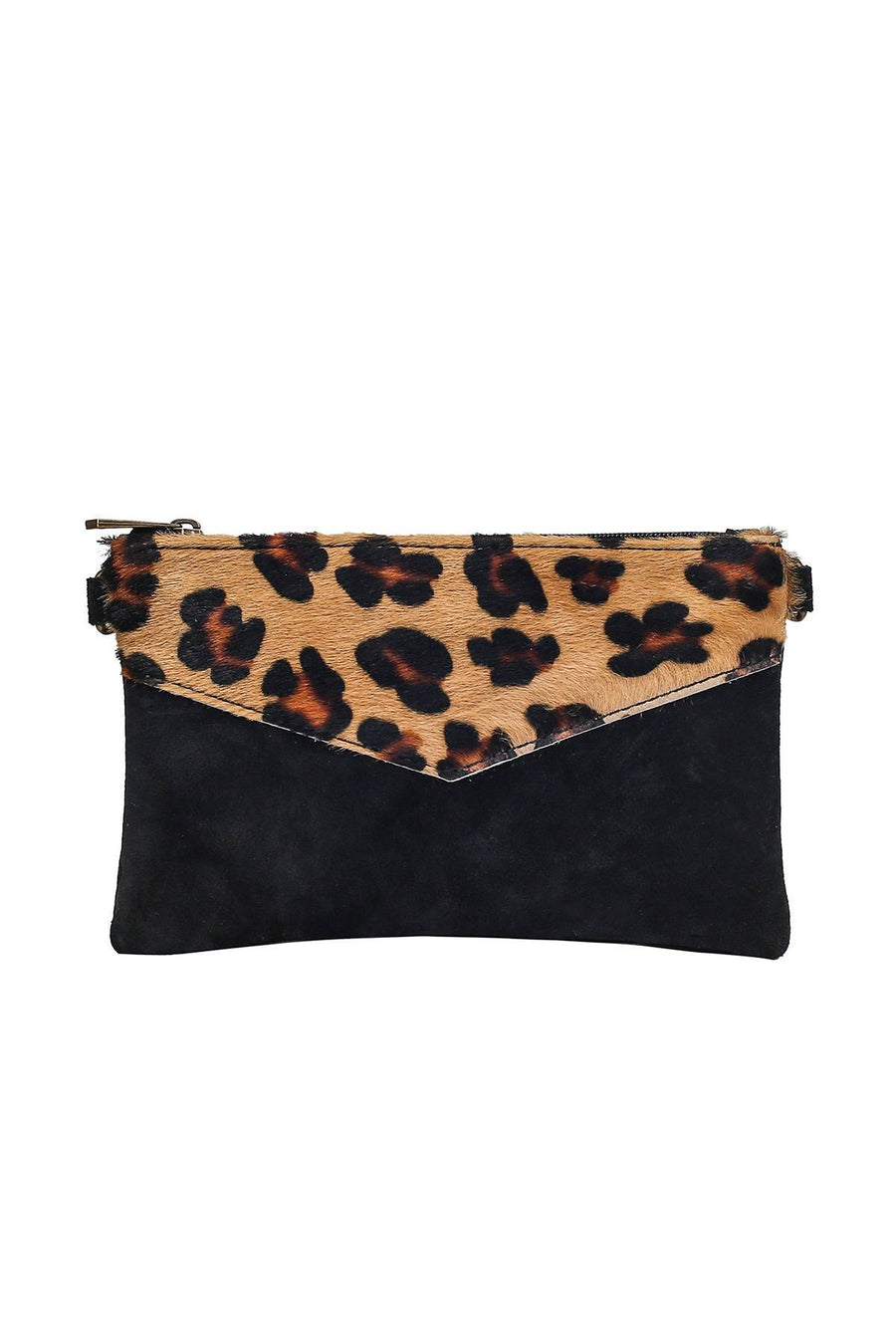 Sac Pochette cuir bi-matière, Lilas