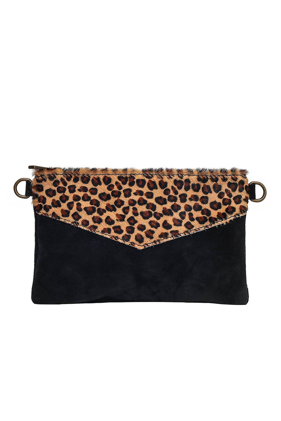 Sac Pochette cuir bi-matière, Lilas
