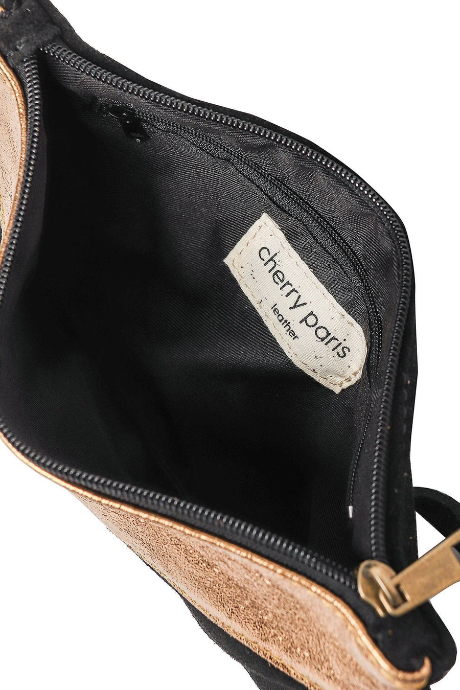 Sac Pochette cuir bi-matière, Lilas
