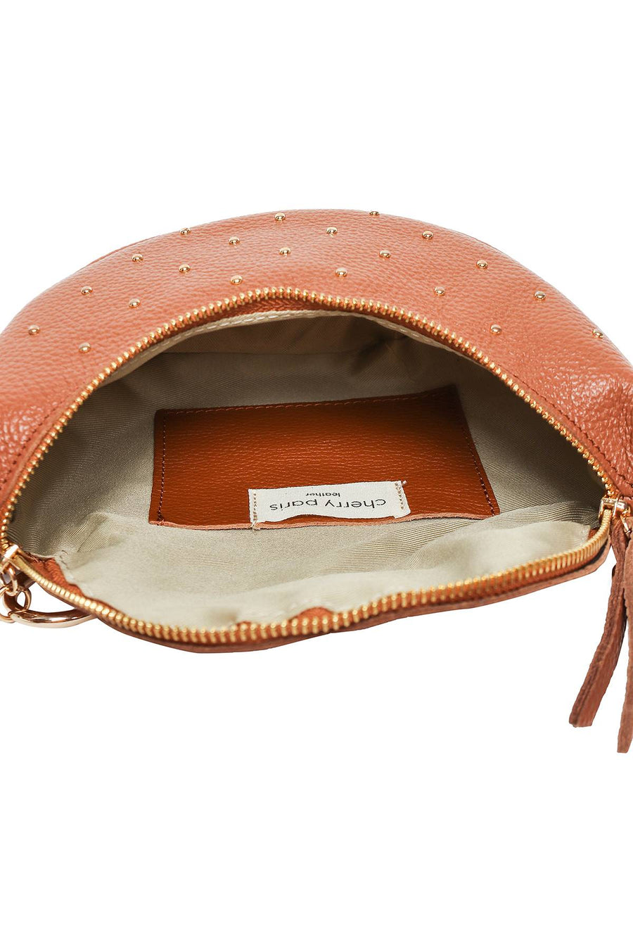 Sac banane cuir grainé, Ema - Cognac