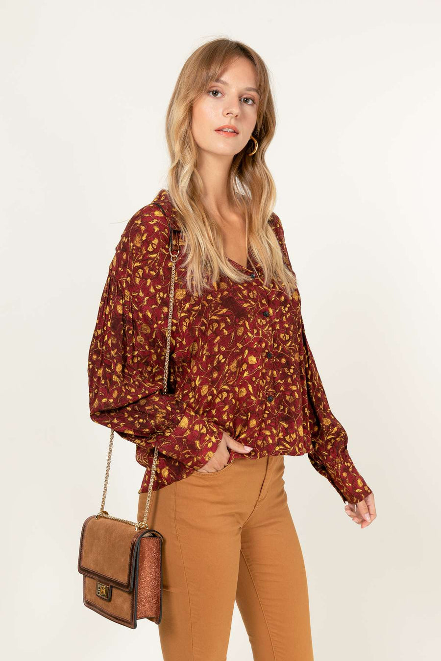 Sac bandoulière cuir Kim - Camel