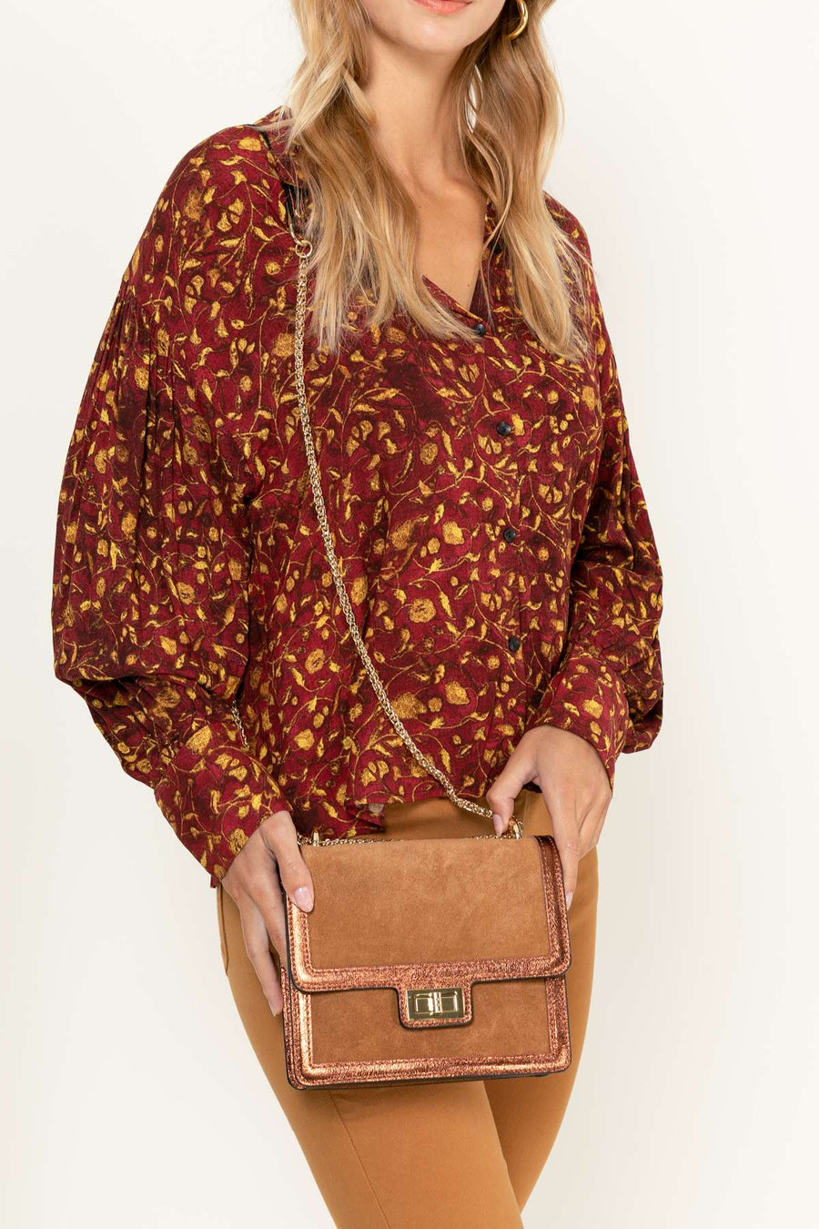 Sac bandoulière cuir Kim - Camel
