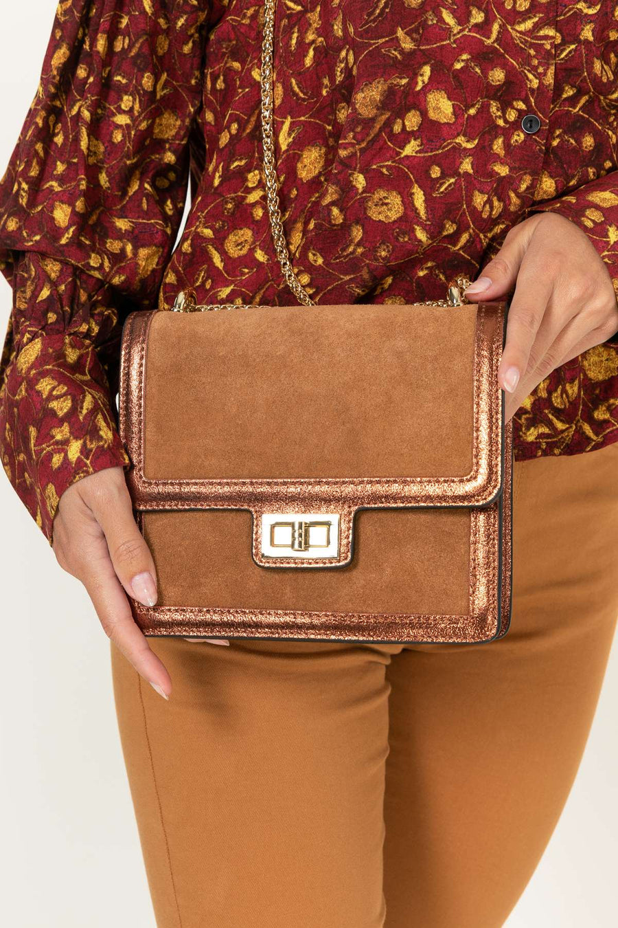 Sac bandoulière cuir Kim - Camel