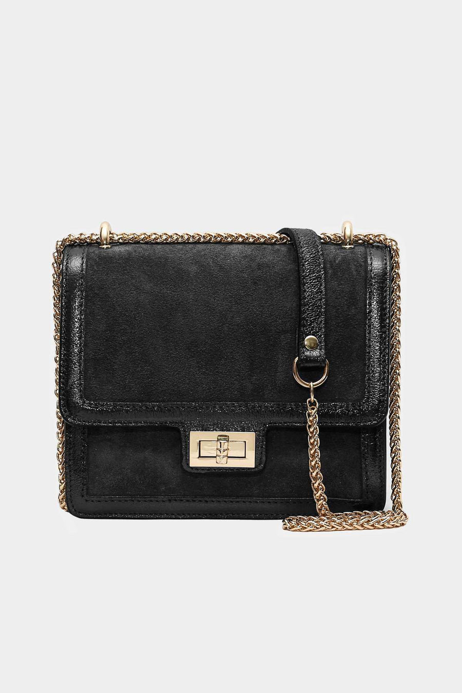 Sac bandoulière cuir Kim - Noir