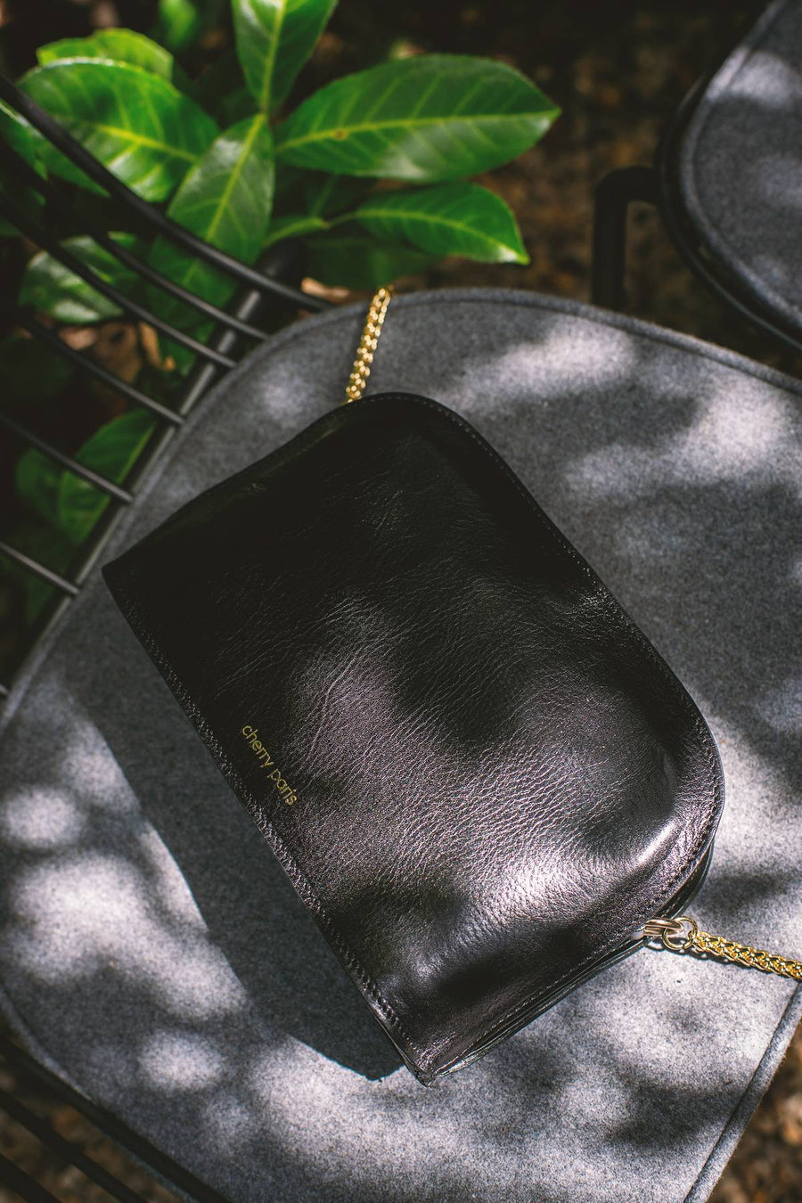 Sac bandoulière cuir, Deborah - Noir