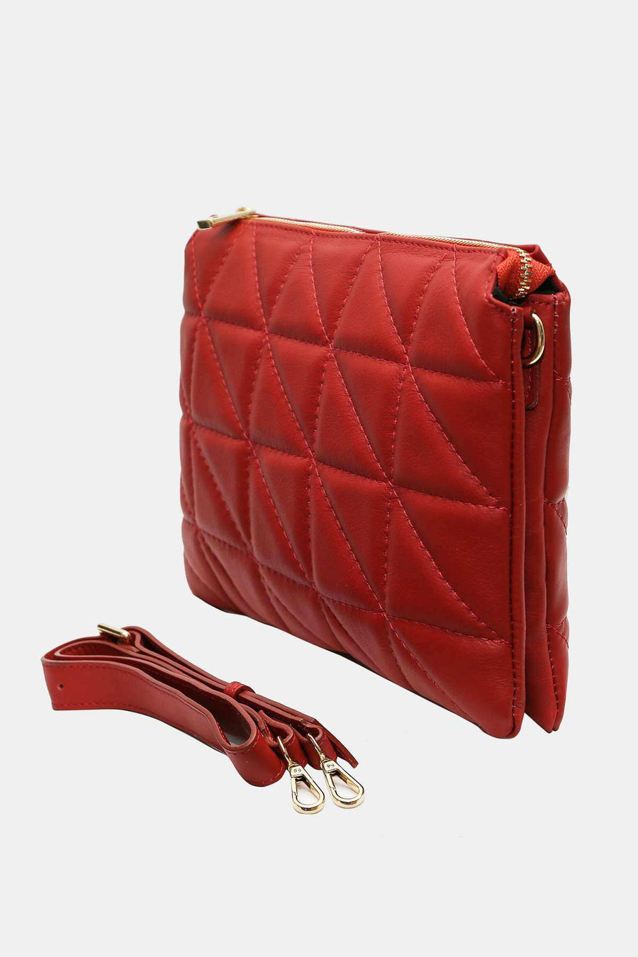 Sac bandoulière cuir Aline - Rouge