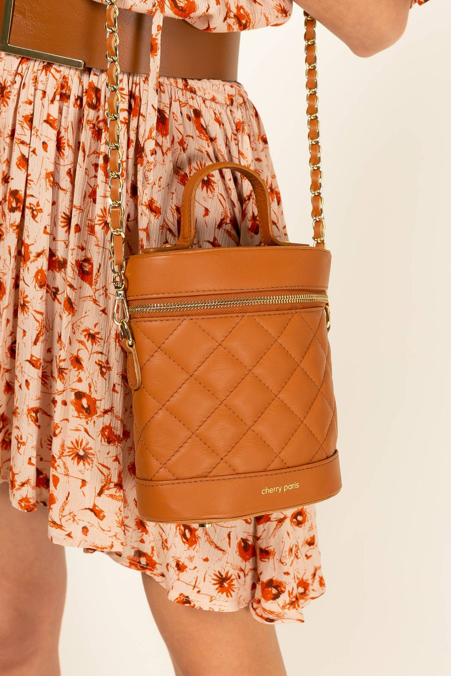 Sac à main cuir Clémence - Camel