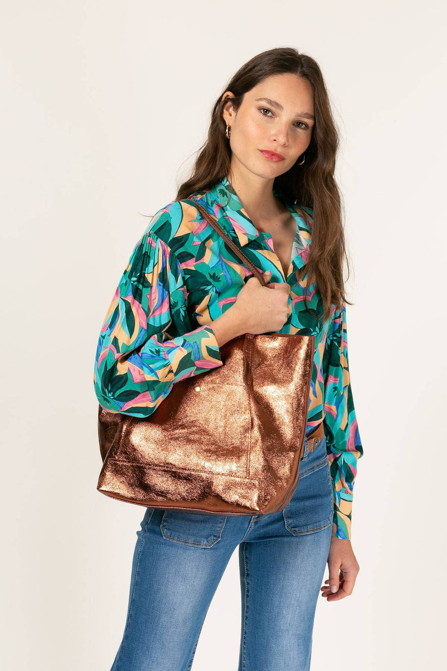 Sac cabas Nesrine métal - Bronze