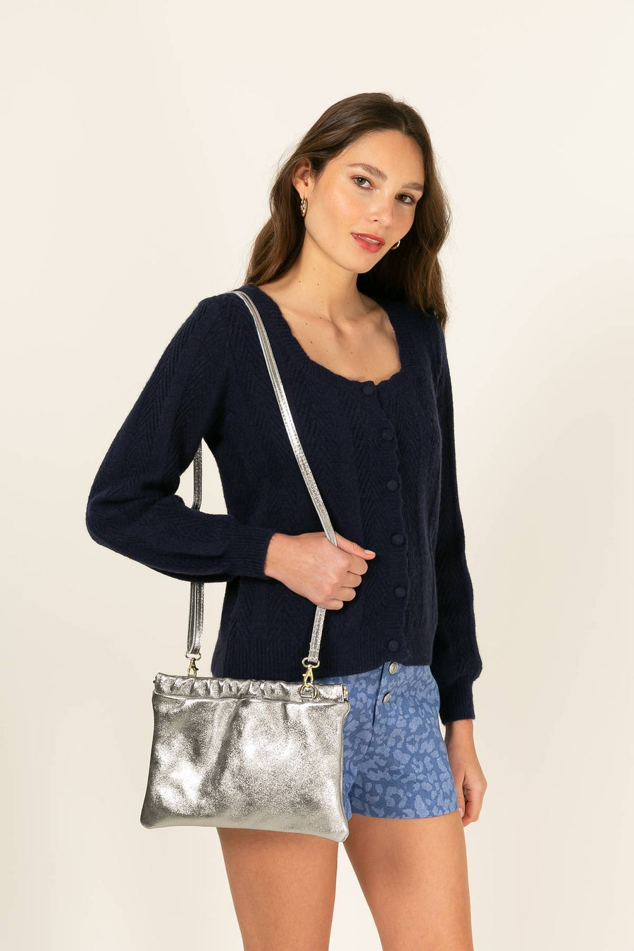 Sac pochette JINANE METAL - Argent