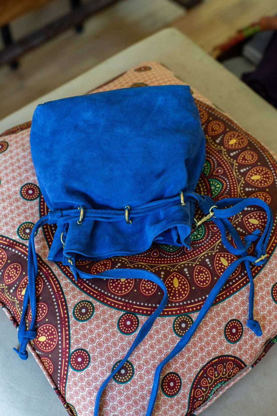 Sac bourse Keyla suède - Bleu