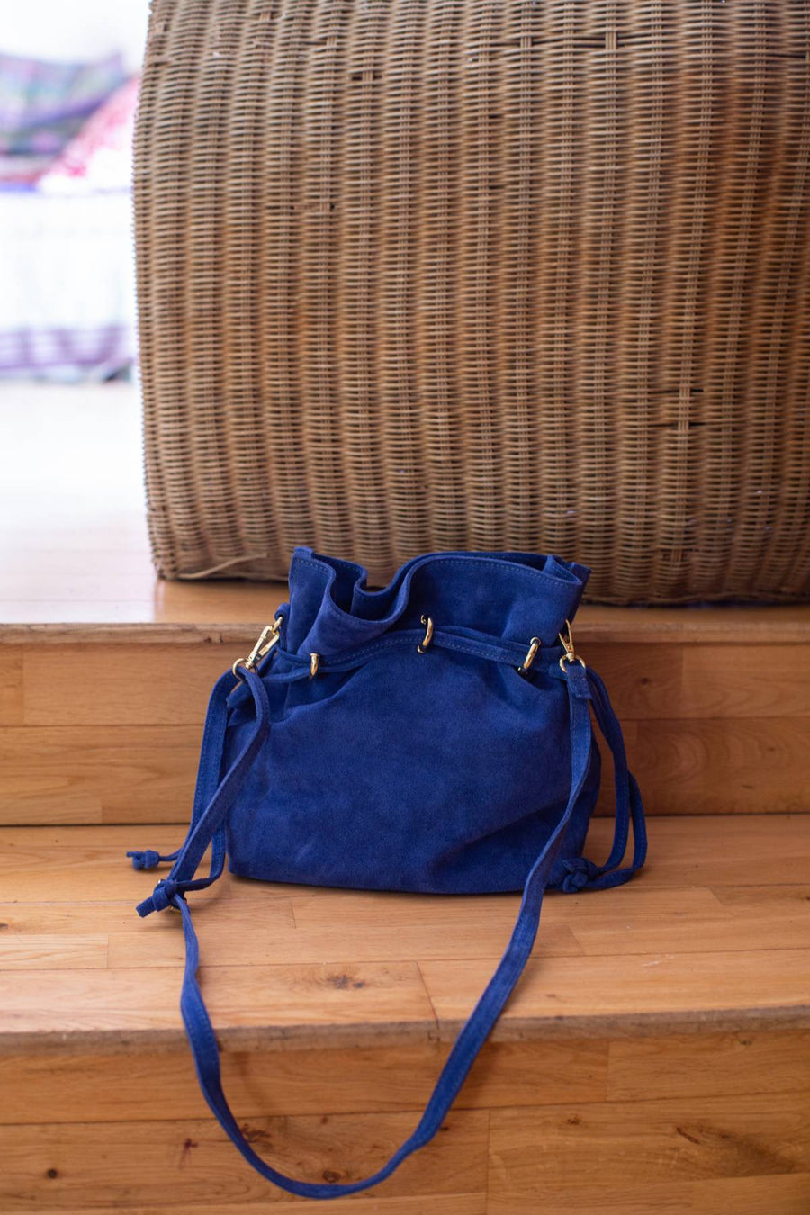 Sac bourse Keyla suède - Bleu