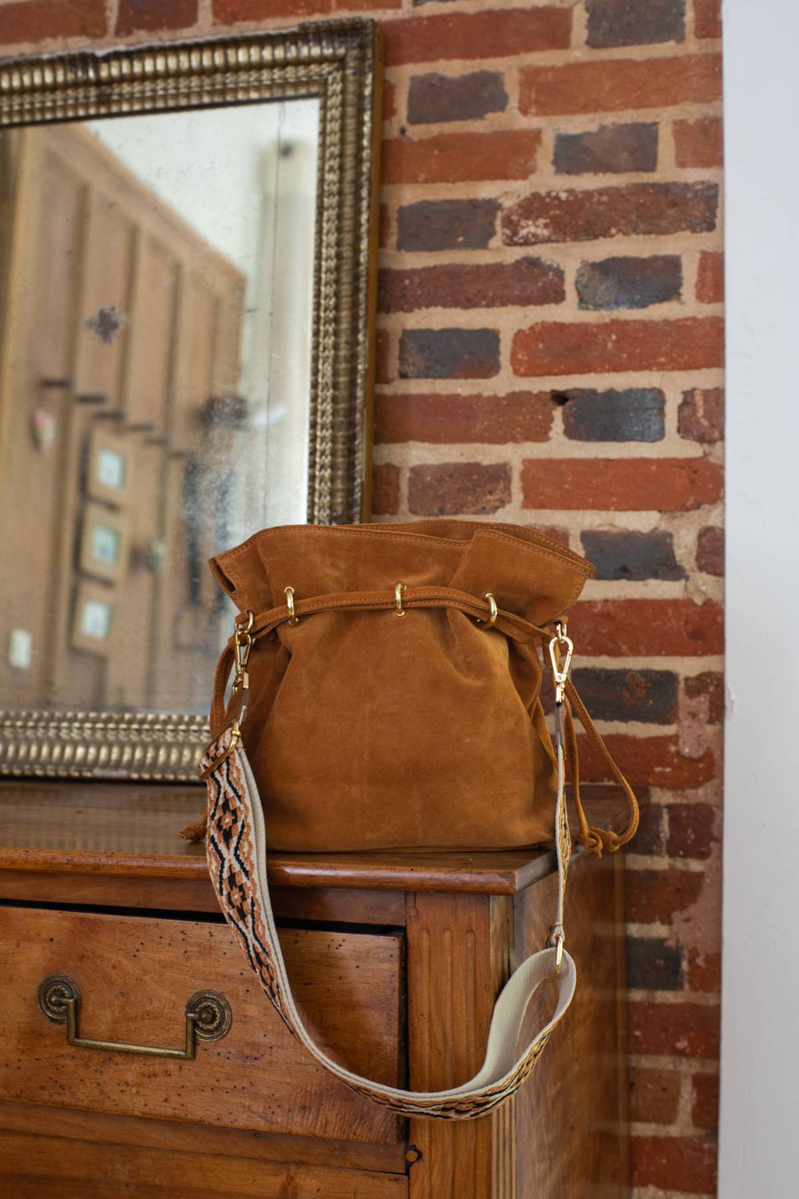 Sac bourse Keyla suède - Camel