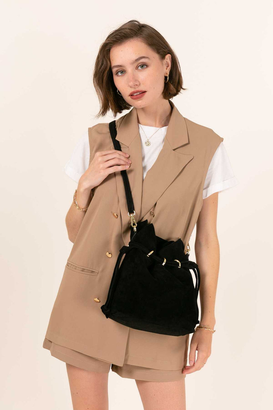 Sac bourse Keyla suède - Noir
