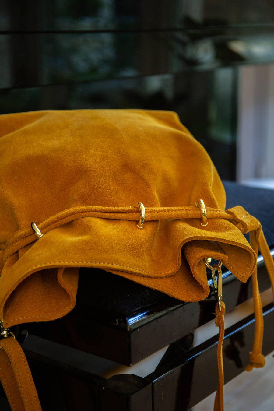 Sac bourse Keyla suède - Ocre