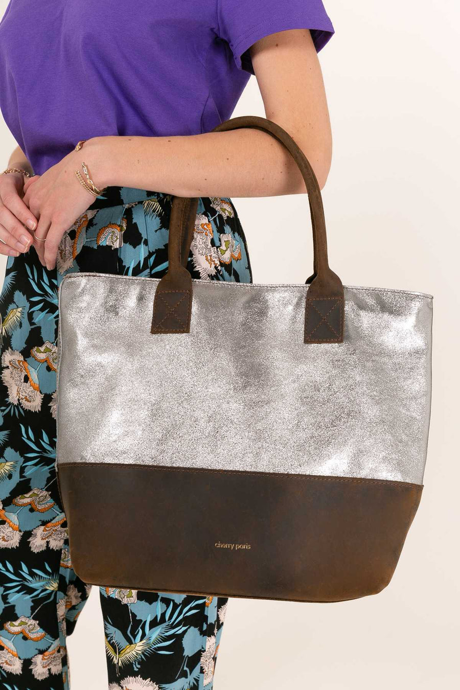 Sac cabas CORALIE - Argent