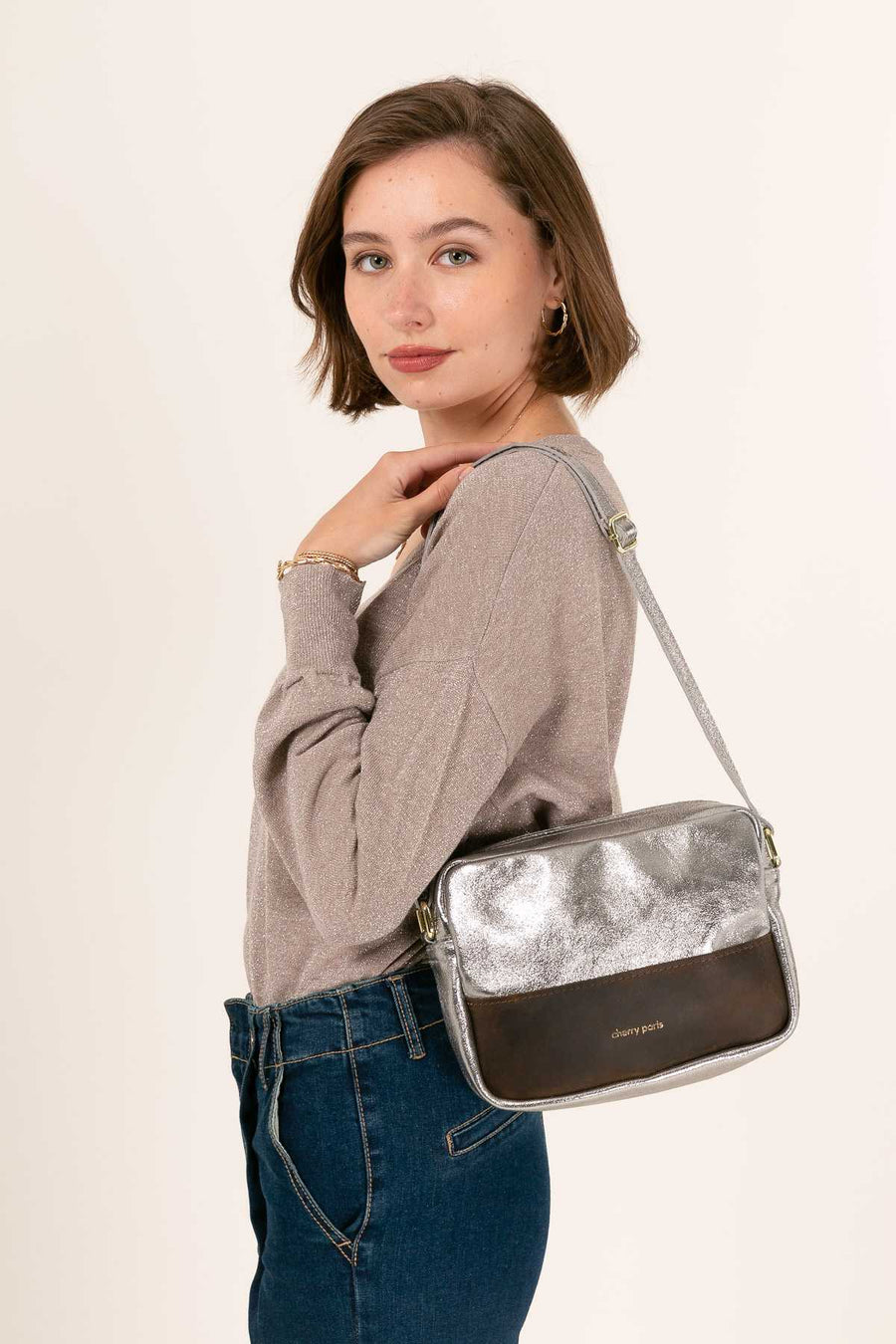 Sac bandoulière Adelaide - Argent