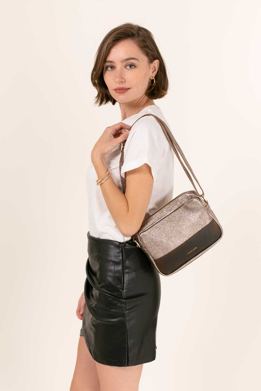 Sac bandoulière Adelaide - Etain