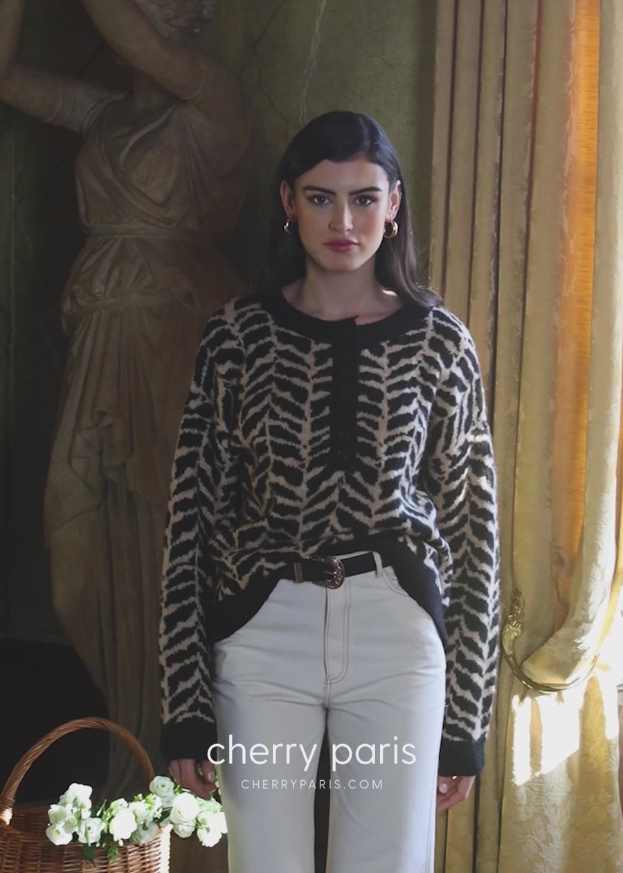 Pull Natalis - Noir beige