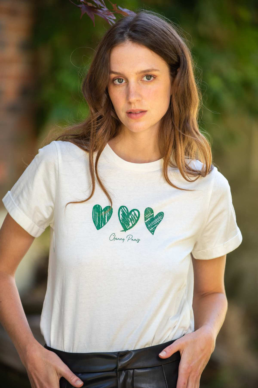 T-SHIRT EN COTON IMPRIME COEUR MARY