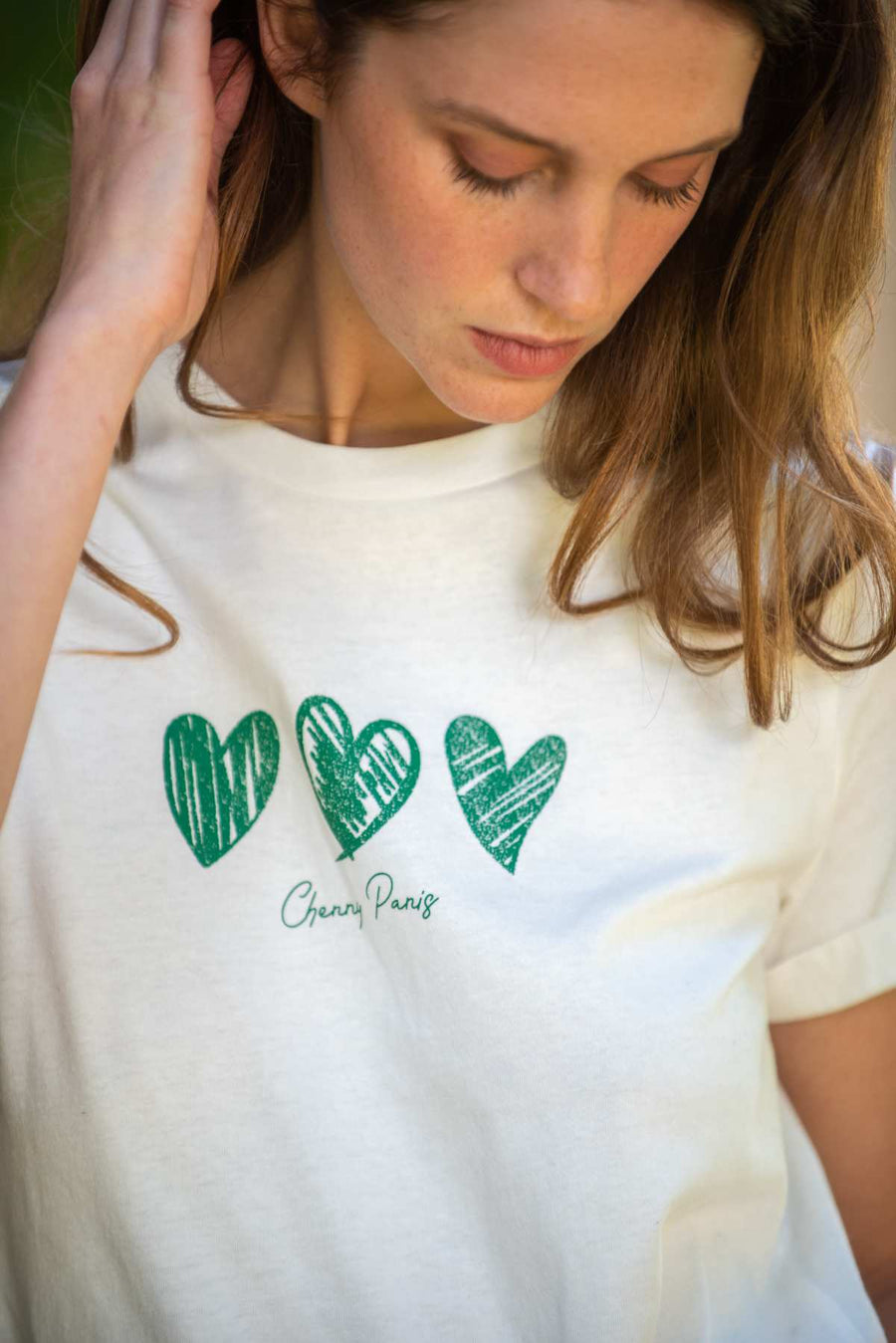 T-SHIRT EN COTON IMPRIME COEUR MARY