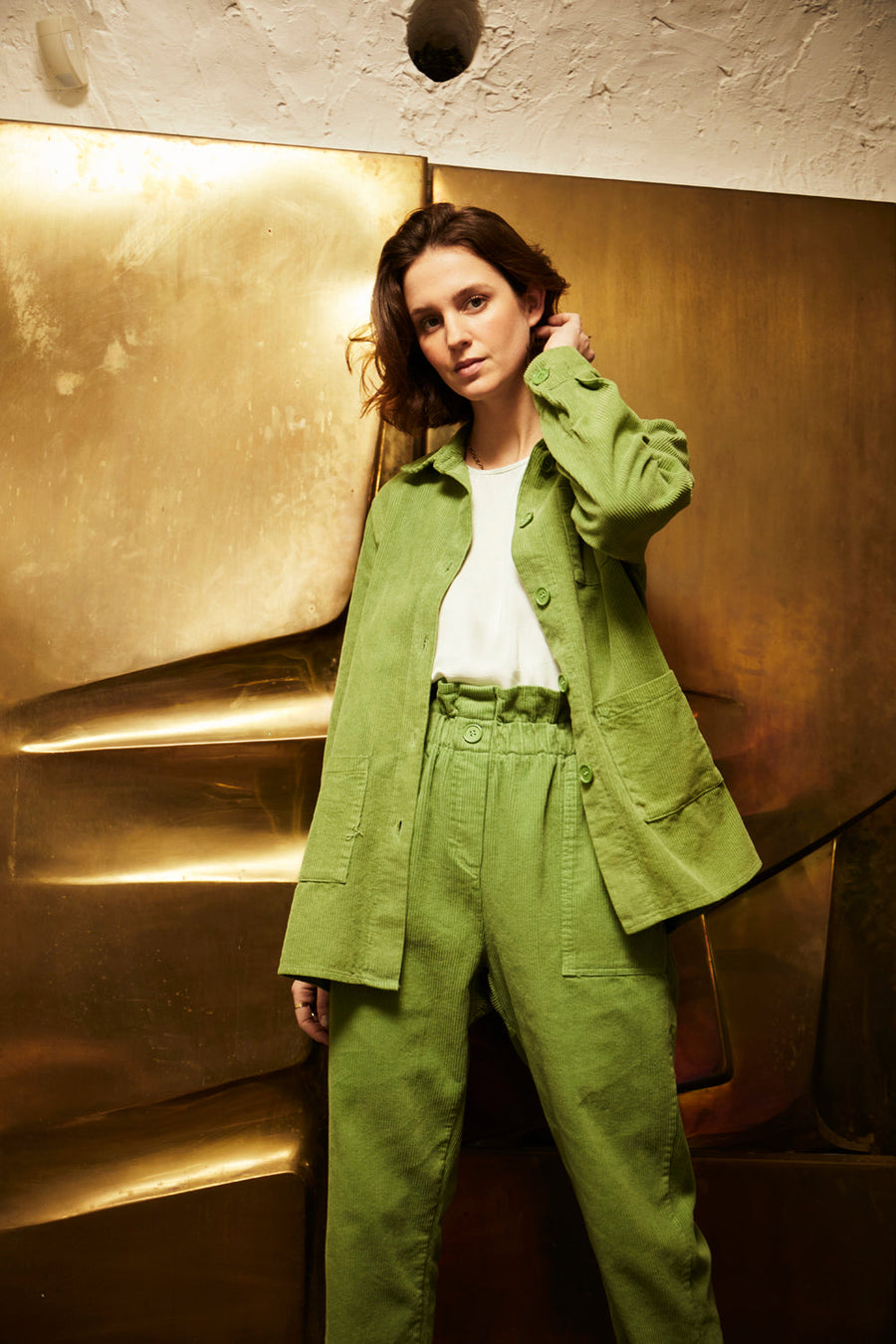 Veste Adelie en velours vert