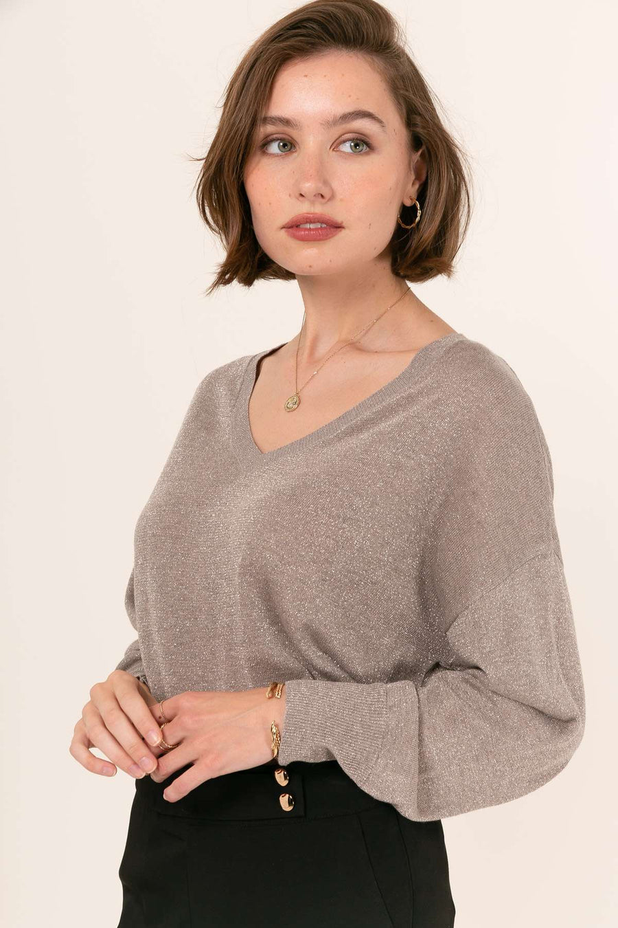 PULL EN LAINE COL V FABIENNE