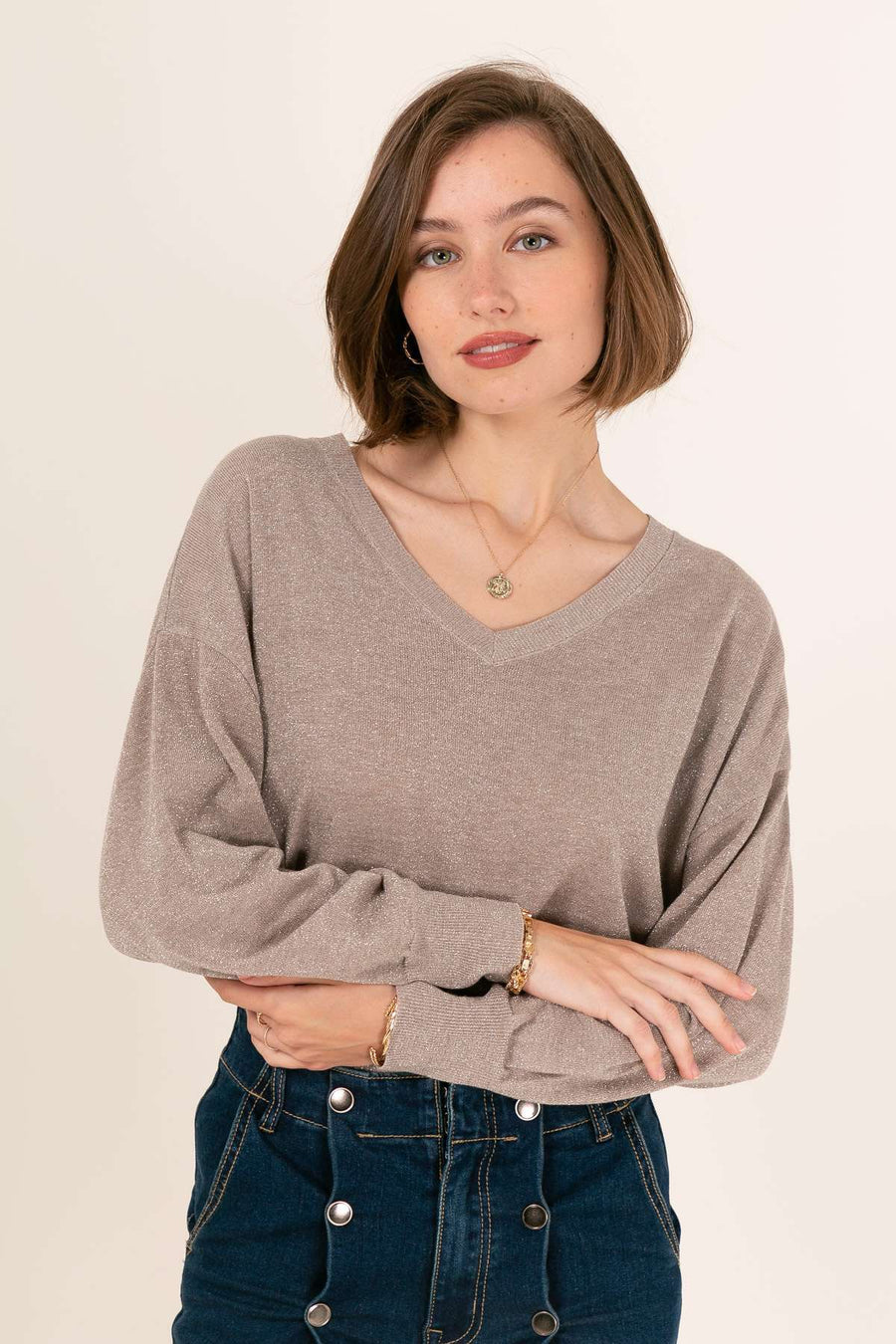 PULL EN LAINE COL V FABIENNE