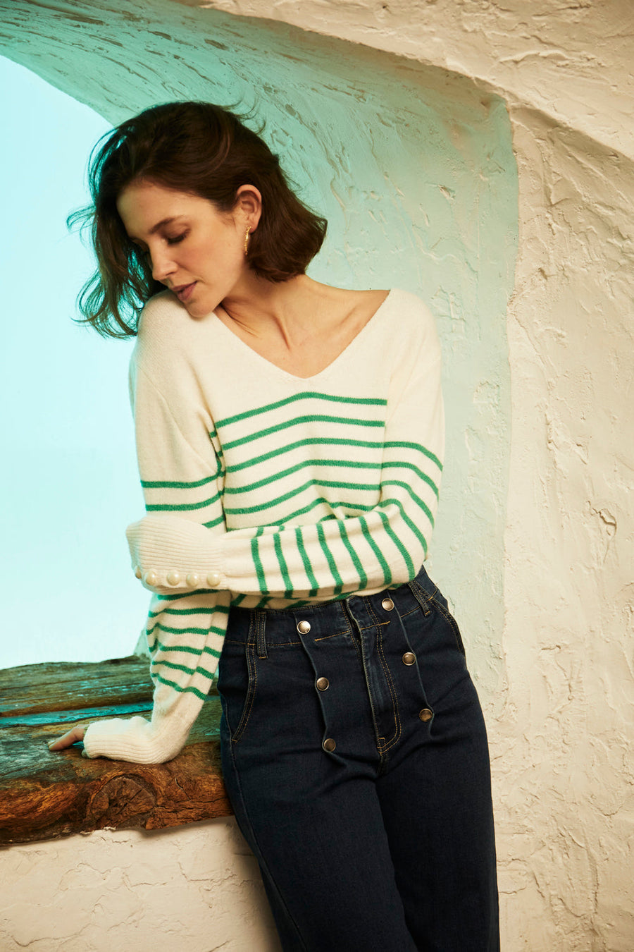 Pull Ermeline vert