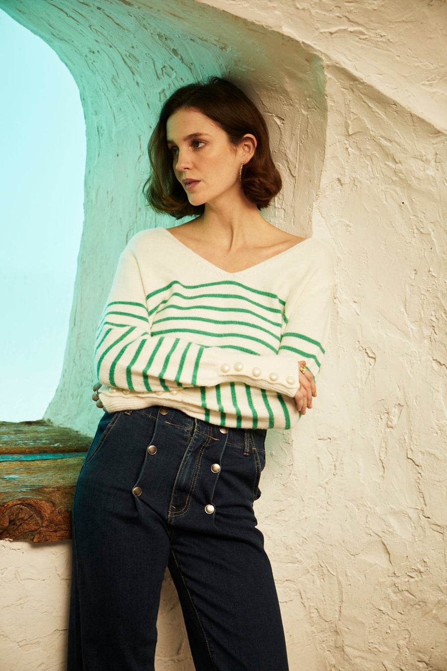 Pull Ermeline vert