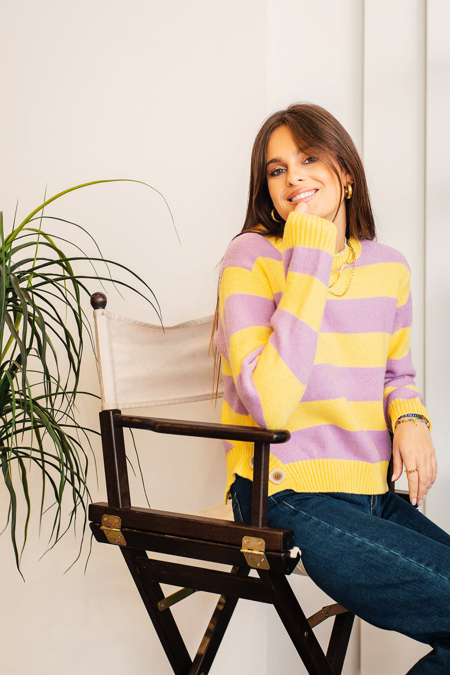 Pull Eryne en laine jaune
