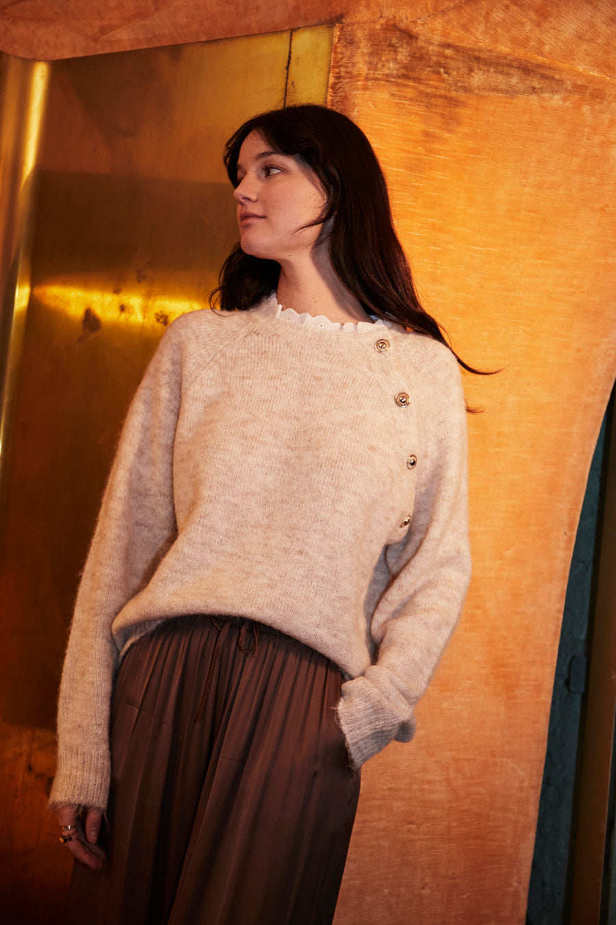 Pull Gigi en laine beige